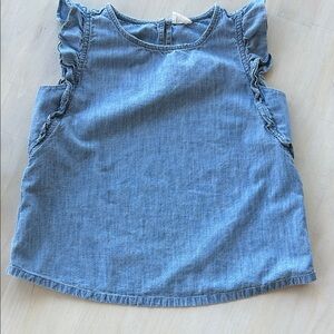 J Crew Crewcuts Chambray Flutter Top XL